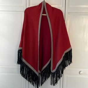❤️NWOT Leather Fringed Shawl
